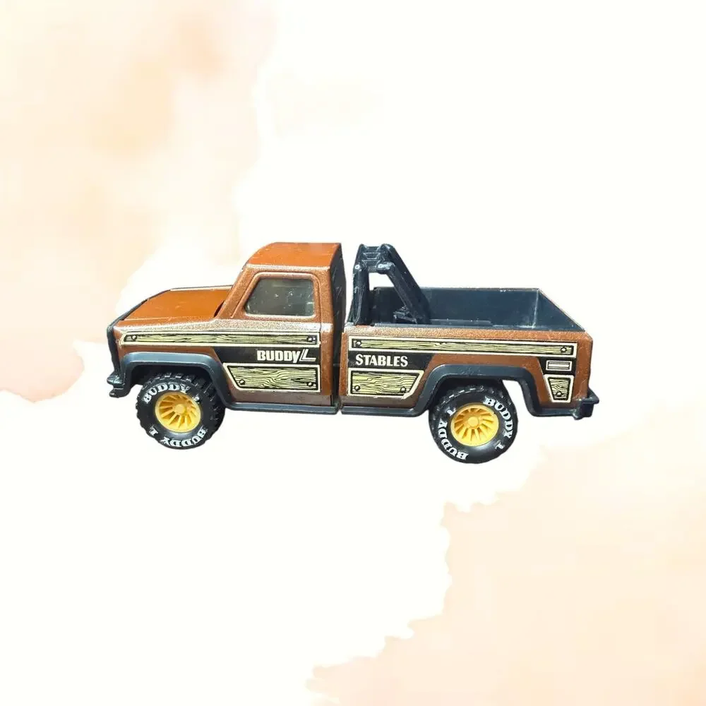 Vintage 1982 Buddy L Stables Brown Pressed Steel Pickup Truck Western Hong Kong